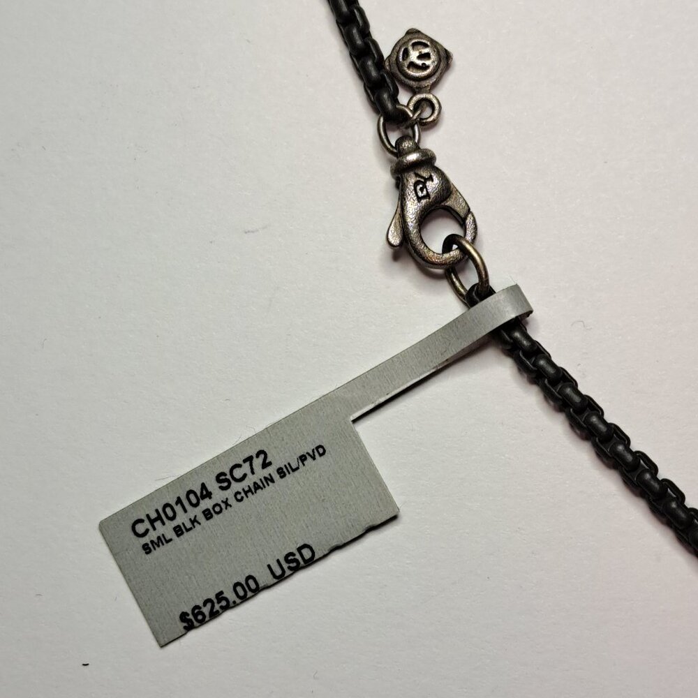 David Yurman Silver Small Black Box Chain - Picture 2 of 4